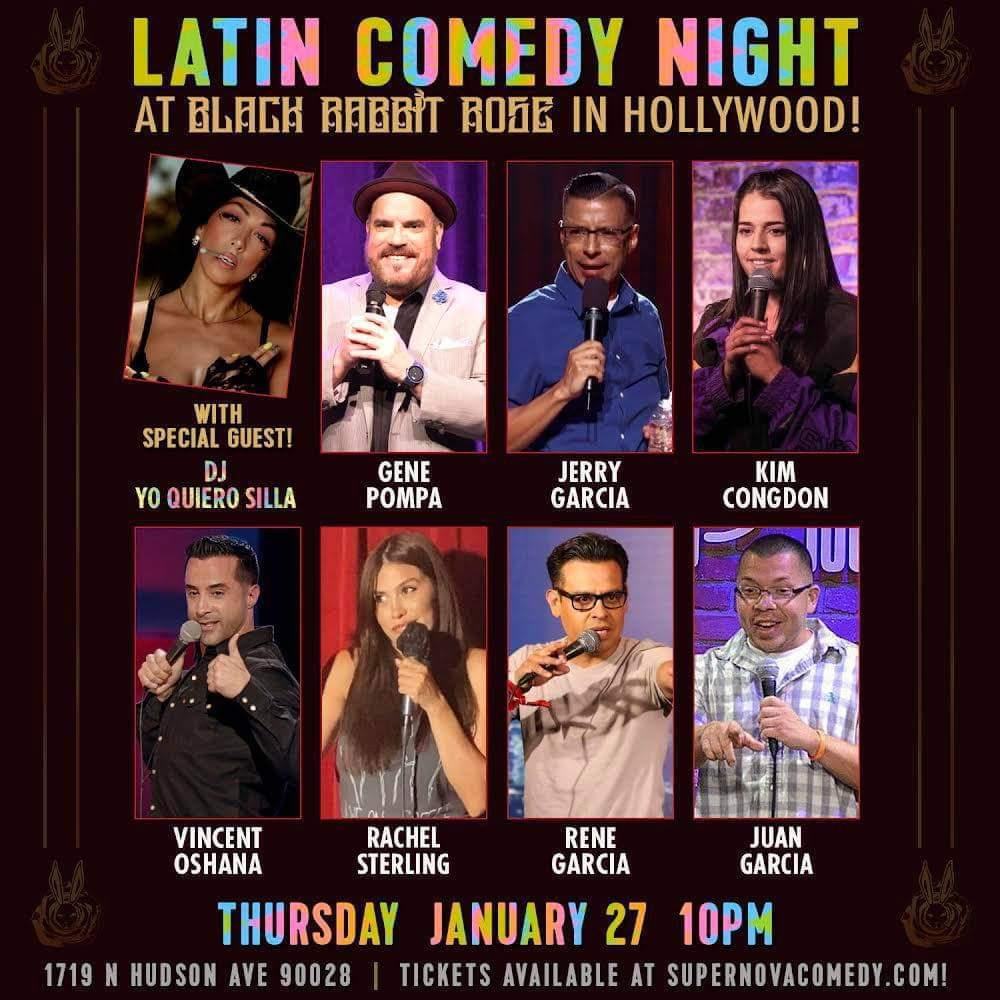 Read more about the article LATIN COMEDY NIGHT At BLACK RABBIT ROSE With GUEST DJ YO QUIERA SILLA!